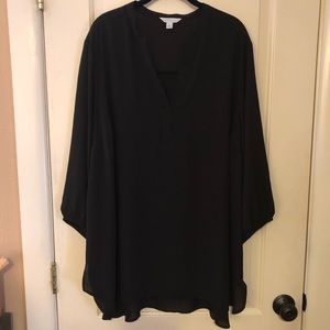 Black sheer 3/4 sleeve blouse